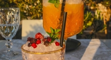 Signature cocktail served at Theodosi Restaurant Chania