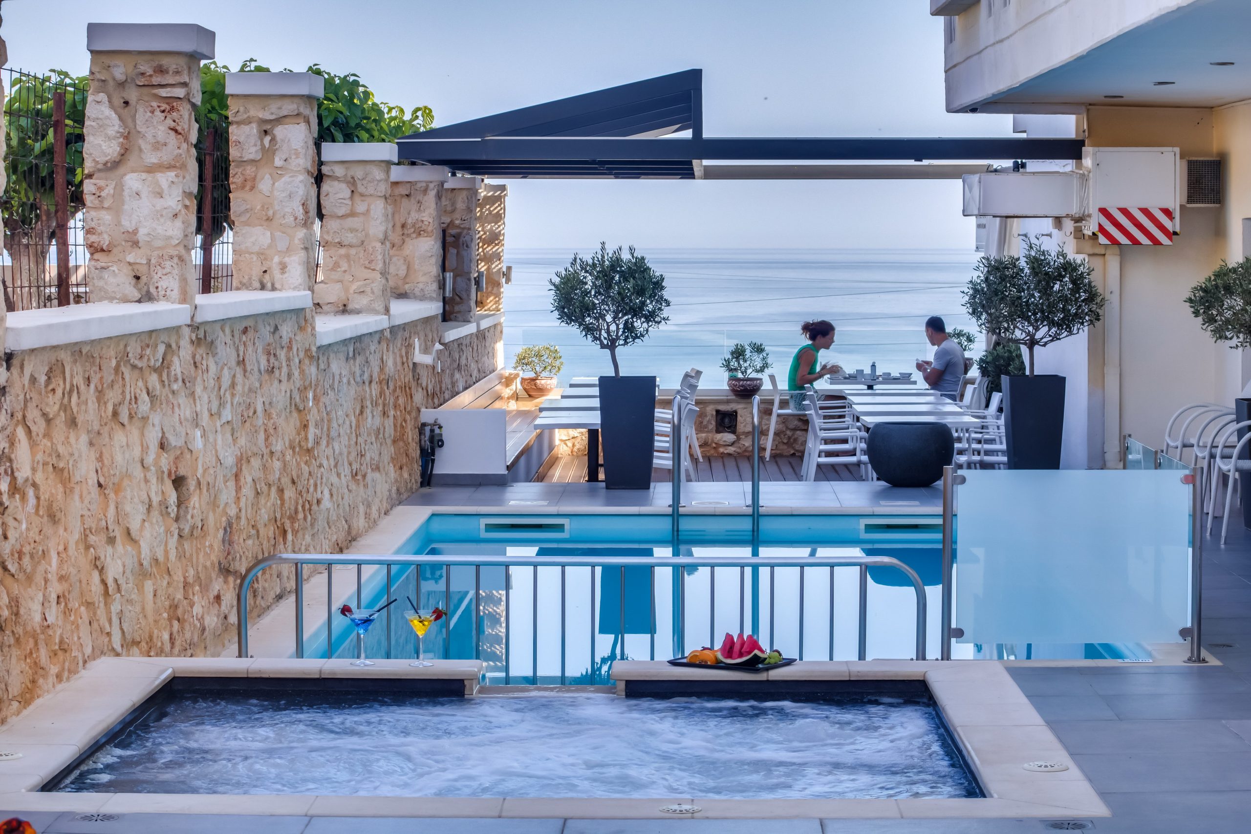 alexis hotel chania exterior sea view, chania hotel breakfast terrace, hotel room with balcony chanialusive deals and special offers.